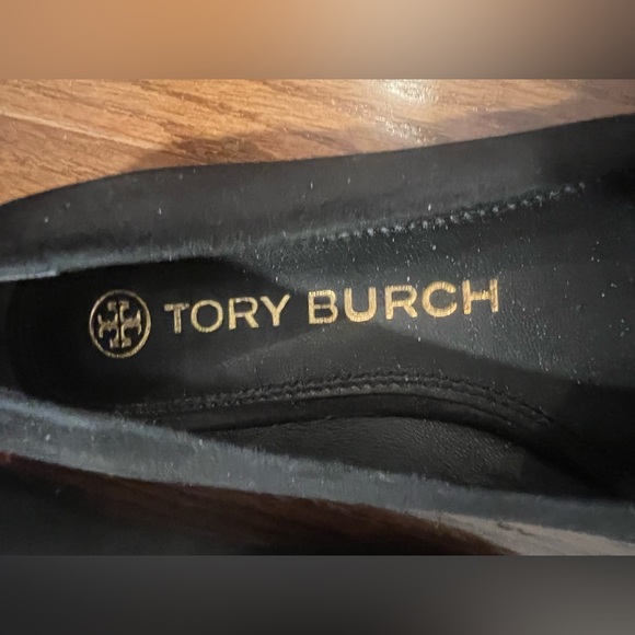 Tory Burch Georgia Black Suede Square Toe Ballet Flats with Emblem, size 7 EUC - Picture 11 of 13